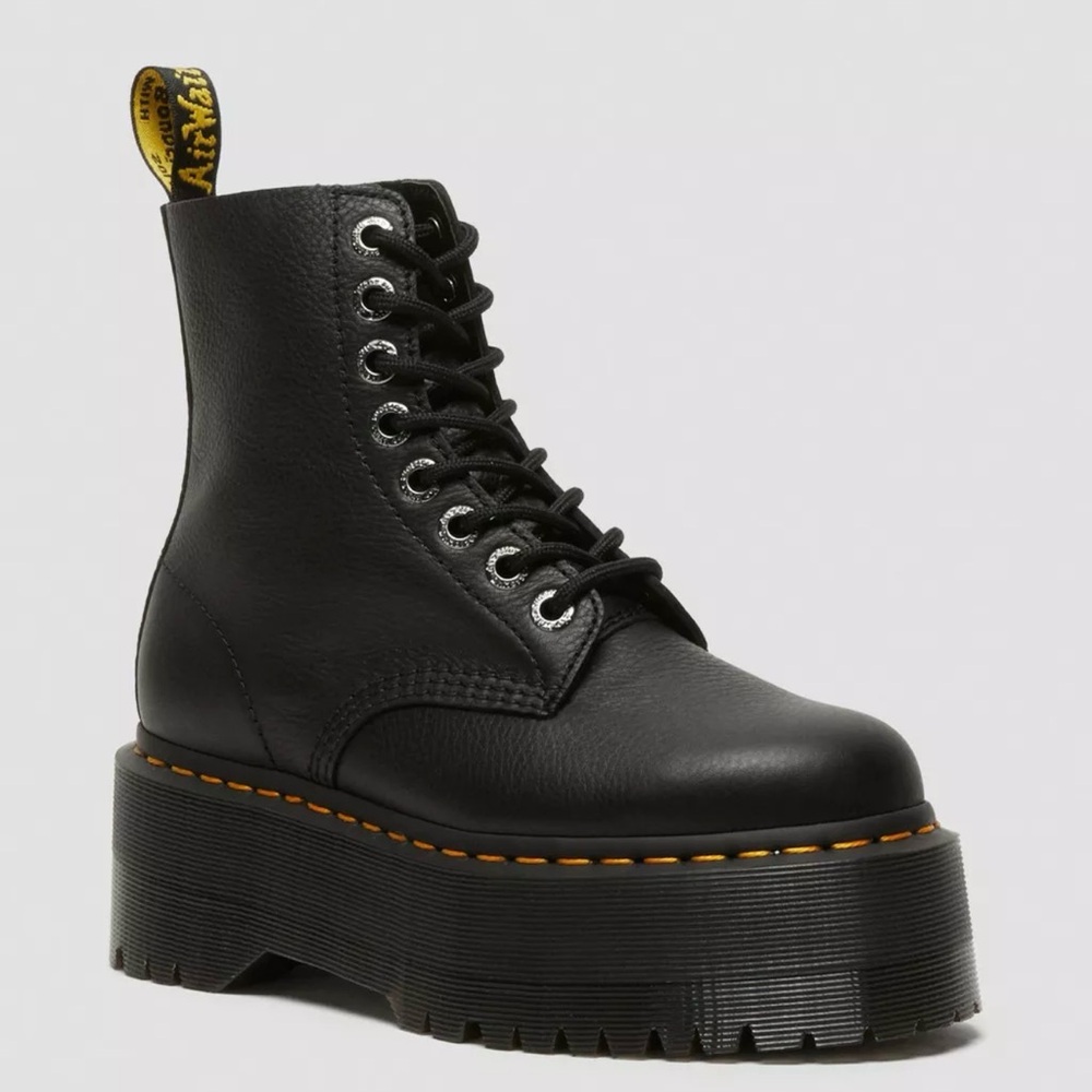 Dr. Martens 1460 Max Platform Boots Black Leather Women's Size 7